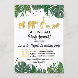 Party Animals Safari Birthday or Shower Invitation