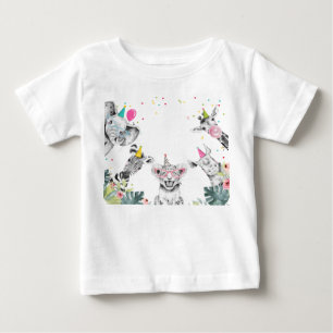 Party Animals Safari Birthday Party Girl Birthday  Baby T-Shirt