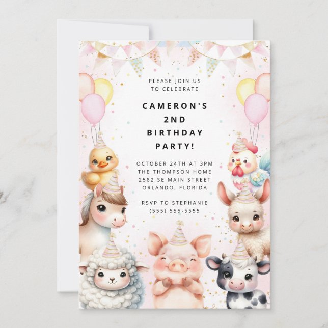 Party Animals Safari Birthday Party Invitation (Front)