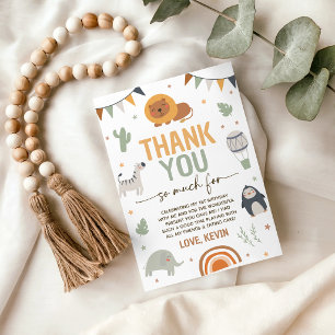 Party Animals Safari Birthday Thank You Card