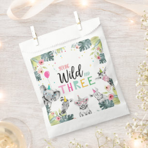 Party Animals Safari Girl Young Wild and Three Favour Bags