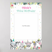 Party Animals Safari Girl Zoo Photo Booth Frame
