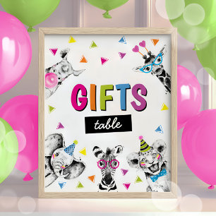 Party Animals Safari Jungle Birthday Gifts Sign