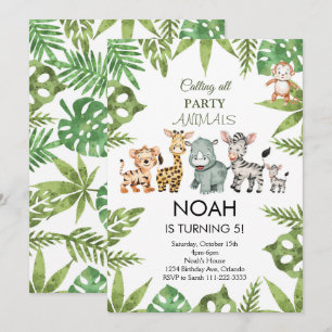 Party Animals Safari Jungle Birthday Invitation