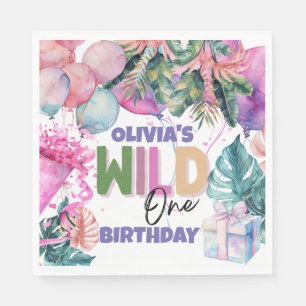 Party Animals Safari Jungle Wild One Birthday Napkin
