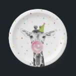 Party Animals Safari Wild One Giraffe Zoo Birthday Paper Plate<br><div class="desc">♥ A perfect addition to your little one'e birthday party! Party Animals theme. Designed to match our Party Animals theme collection.</div>