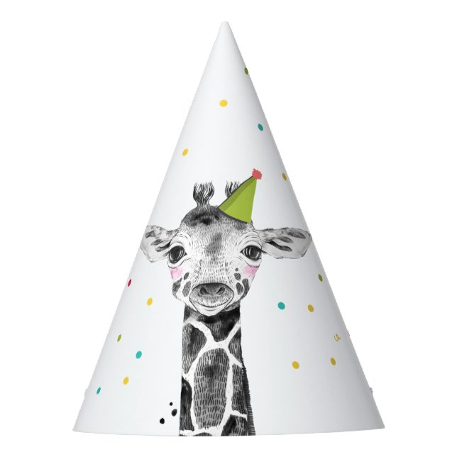 Party Animals Safari Wild One Jungle Zoo Birthday Party Hat (Front)