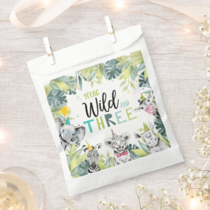 Party Animals Safari Young Wild and Three Birthday Favour Bags