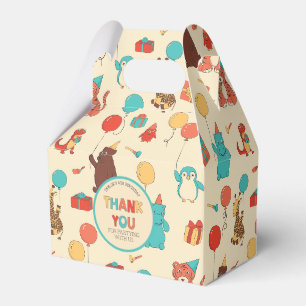 Party Animals Thank You Favour  Box