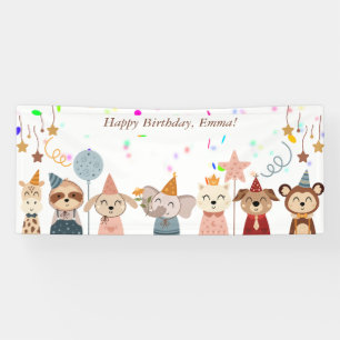 Party Animals theme personalized Banner