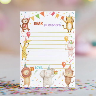 Party Animals Time Capsule Note Message Card