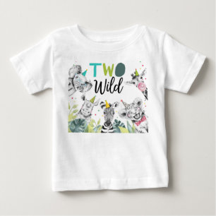 Party Animals Two Wild Boy Safari Birthday Second Baby T-Shirt