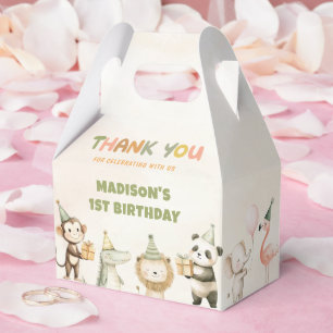 Party Animals Wild Safari 1st Birthday Favour Box