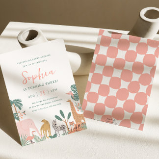 Party Animals Zoo Birthday Invitation Safari 