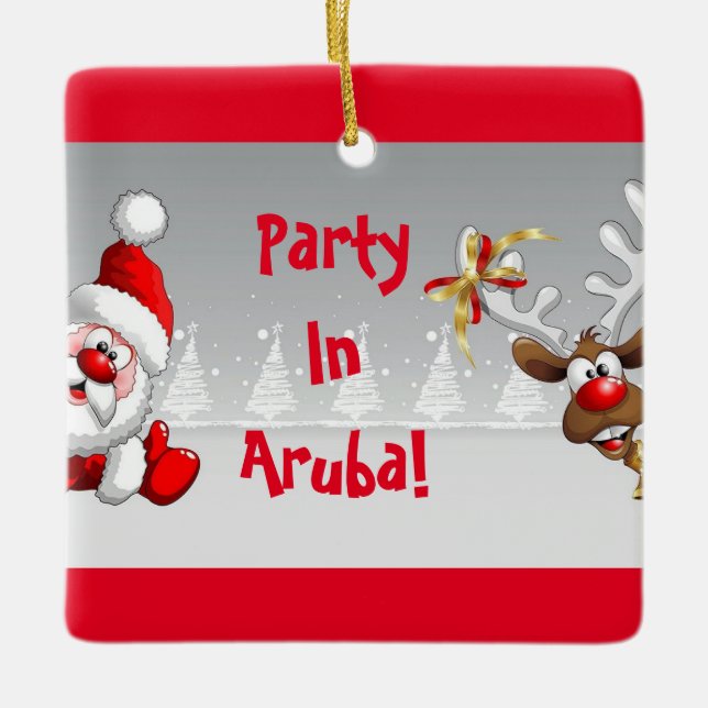 Party Aruba Christmas Ornament (Front)