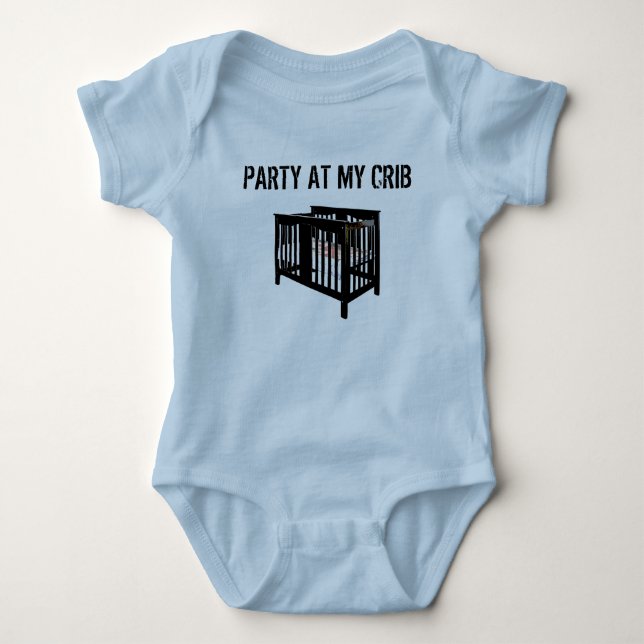 party at my crib baby bodysuit (Front)