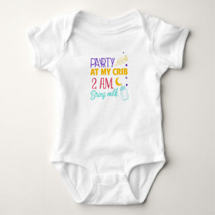 Party at my Crib Bring Milk Baby Bodysuit OnePiece