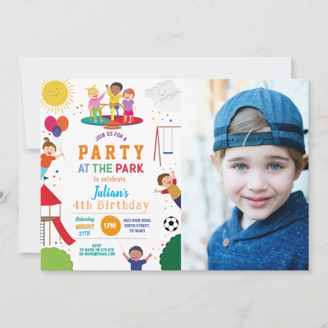Party at the Park Birthday Girls or Boys Invitation (Front)