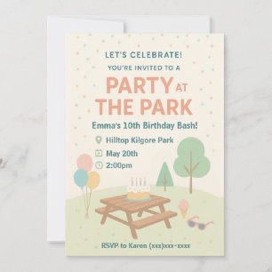 Party at The Park Birthday Invitation