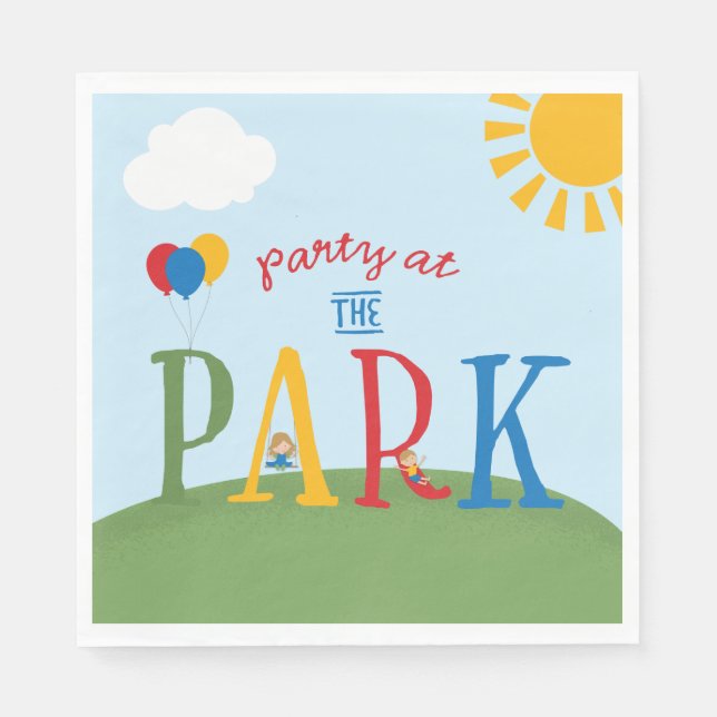 Party at the Park Birthday Napkins (Front)