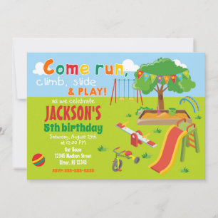 Party at the Park Playground Birthday Invitation