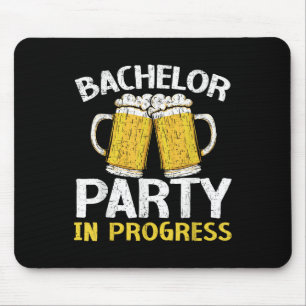 Party Bachelor In Progress Beer Wedding Groom Brid Mouse Mat