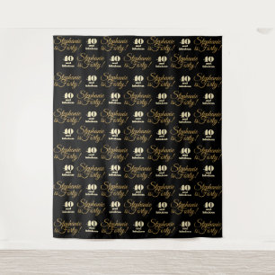 Party Backdrop Step and Repeat *40 and Fabulous* Tapestry