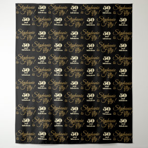 Party Backdrop Step and Repeat *50 and Fabulous* Tapestry