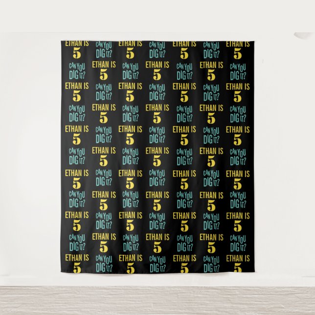Party Backdrop Step and Repeat Boy Birthday Tapestry (Front)