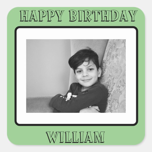 party bag sticker photo text custom personal  (Front)