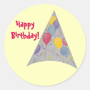 Party Balloon Hat Happy Birthday Stickers