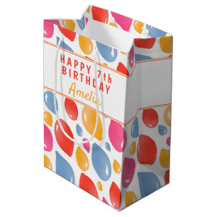 Party Balloon Pattern Kid`s Birthday   Medium Gift Bag