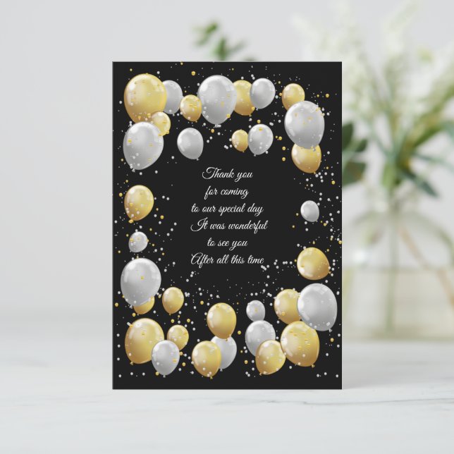 Party Balloon Thank You Card (Standing Front)