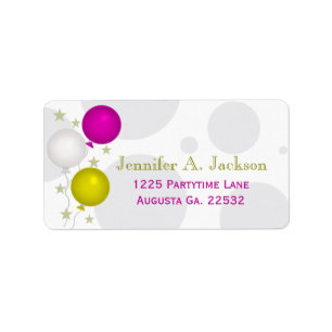 Party Balloons Address Labels