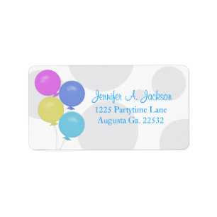 Party Balloons Address Labels