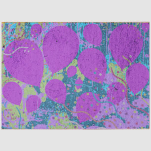 Party Balloons Artwork Purple Blue Green  Tissue Paper