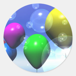Party Balloons & Bubbles Sticker