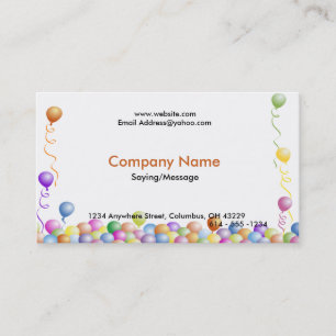 Party Balloons Business Cards
