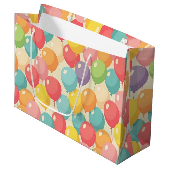 Party balloons in different colors large gift bag (Front Angled)