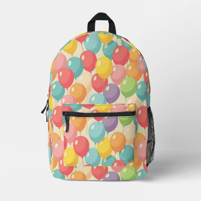 Party balloons in different colors printed backpack (Front)