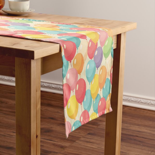 Party balloons in different colors short table runner (In Situ)