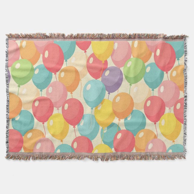 Party balloons in different colors throw blanket (Front)