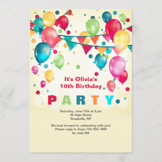 Party Balloons Invitation