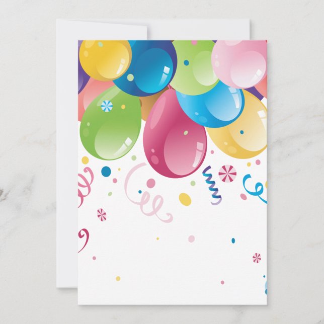 Party Balloons Invitation Card (Front)