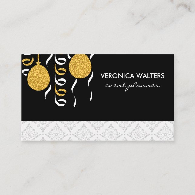 Party Balloons / Masquerade Masks / Boutique Trim Business Card (Front)