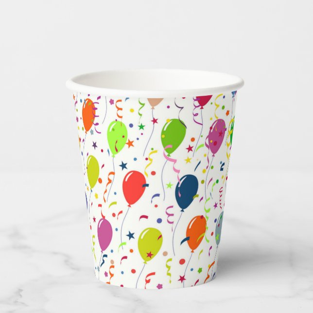 Party Balloons  Paper Cups (Front)