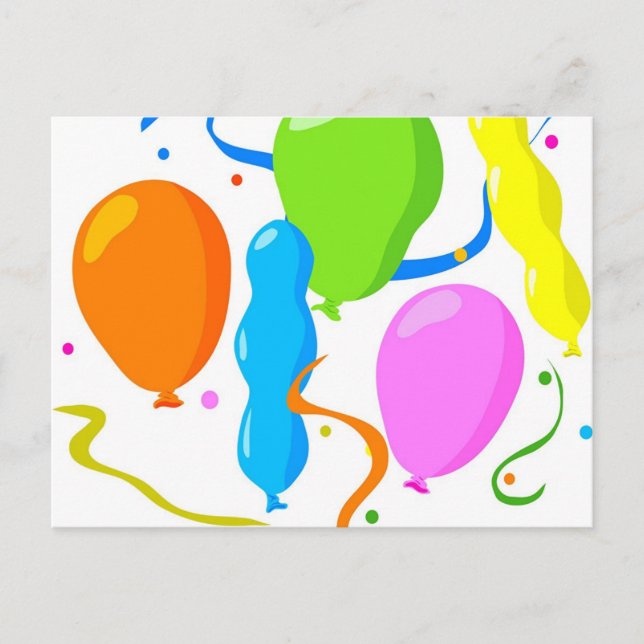 Party Balloons Postcard (Front)