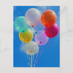 Party Balloons with blue sky Postcard