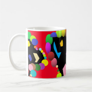 Party baloon type design hot red and other colours coffee mug