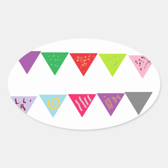 Party banner deco oval sticker (Front)